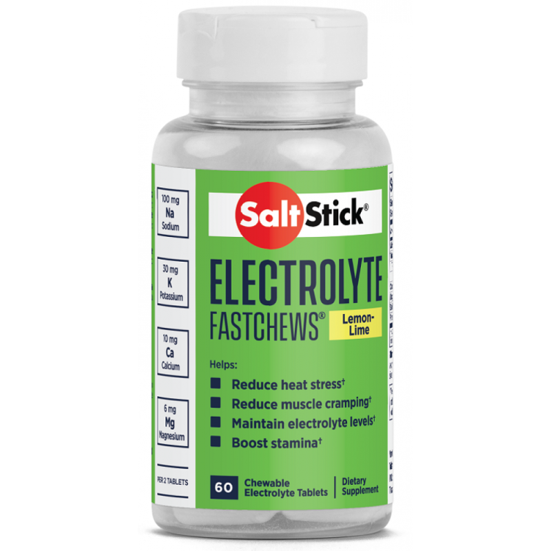 SaltStick Electrolyte Fastchews με Γεύση Lemon Lime 60 μασώμενες ταμπλέτες