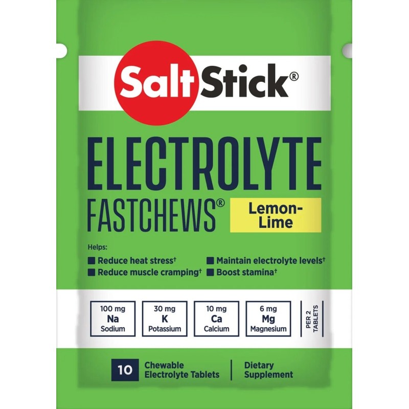 SaltStick FastChews – Chewable Electrolyte Lemon-Lime 10 Tablets