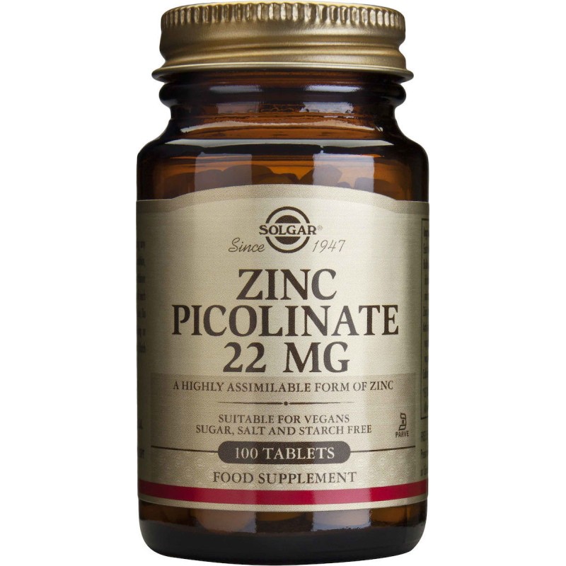 Solgar Zinc Picolinate 22mg tabs 100s