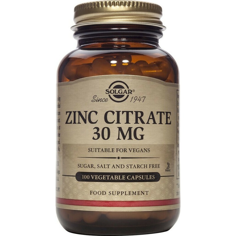 Solgar Zinc Citrate 30mg 100caps