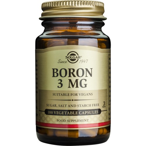 Solgar Boron 3μg Βόριο Συμπλήρωμα Διατροφής Κατά της Οστεοπόρωσης & της Εμμηνόπαυσης 100 φυτικές κάψουλες
