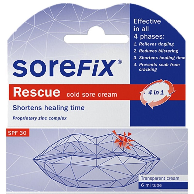 Sorefix Rescue Κρέμα για τον Επιχείλιο Έρπη SPF30 6ml