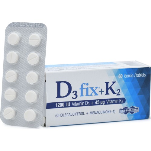 Uni-Pharma D3 Fix (1200IU) + K2 (45μg) 60tabs